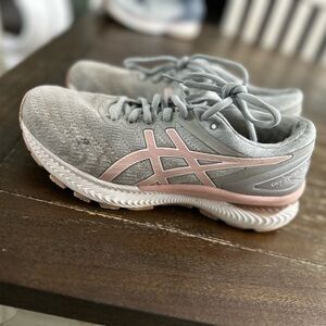 ASICS Women's Gray and Pink Running Shoes